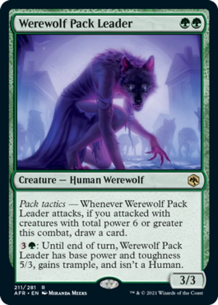 画像1: 【ENG】【Foil】《群れ率いの人狼/Werewolf Pack Leader》[AFR] (1)