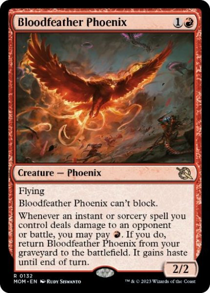 画像1: 【ENG】【Foil】《血羽根のフェニックス/Bloodfeather Phoenix》[MOM] (1)