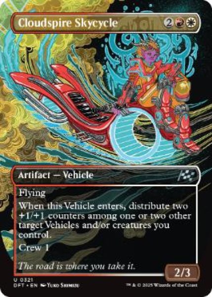 画像1: 【ENG】【Foil】■ボーダーレス■《クラウドスパイアの飛空二輪車/Cloudspire Skycycle》[DFT] (1)